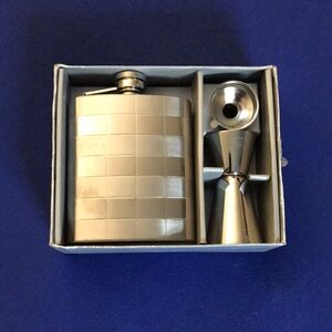 Silver Flask and Jigger Set